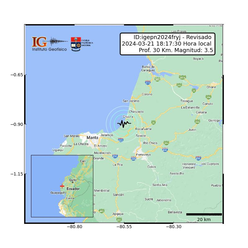 sismo con epicentro en Rocafuerte