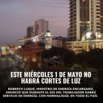 Ecuador no tendrá cortes de luz este miércoles 1 de mayo de 2024 cuando se conmemora el Día del Trabajador.