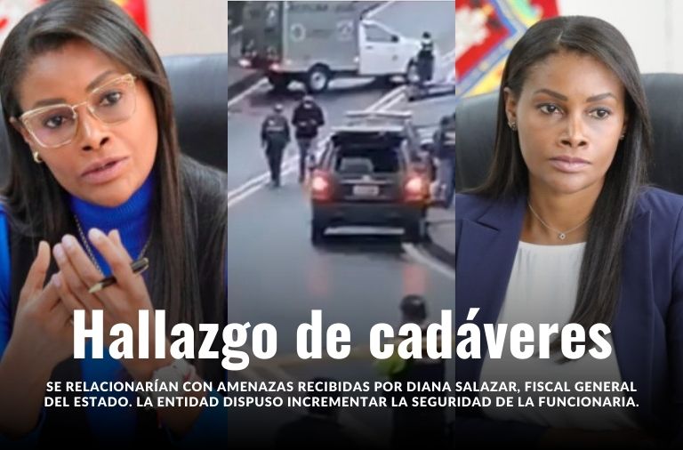 Hallazgo de dos cadáveres estaría relacionado a amenazas contra Diana Salazar.