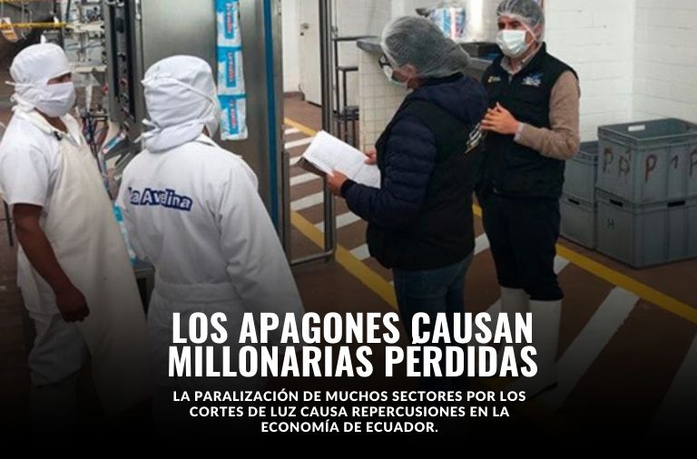 Se pierden 12 millones de dólares por hora por los cortes de luz en Ecuador.