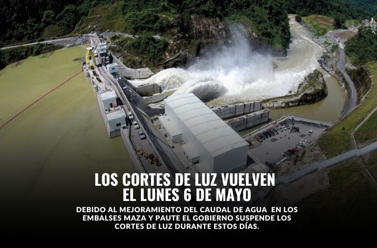 Hasta el próximo domingo 5 de mayo del 2024 no habrá cortes de luz en todo el Ecuador, anunciaron autoridades de Gobierno.