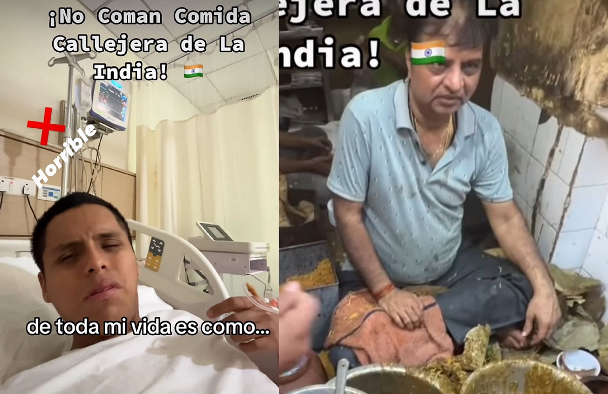 Influencer casi muere por comer en la India