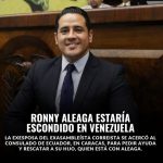 Ronny Aleaga, procesado por el caso Metástasis, en Ecuador, ha sido localizado en Venezuela, se conoció este miércoles 1 de mayo del 2024.