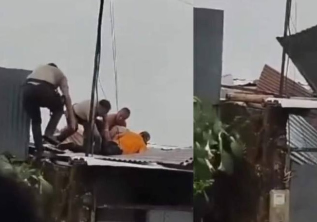 Una intervención policial registrada en Santo Domingo de los Tsáchilas terminó con un techo de zinc destruido y un video que se viralizó en redes.