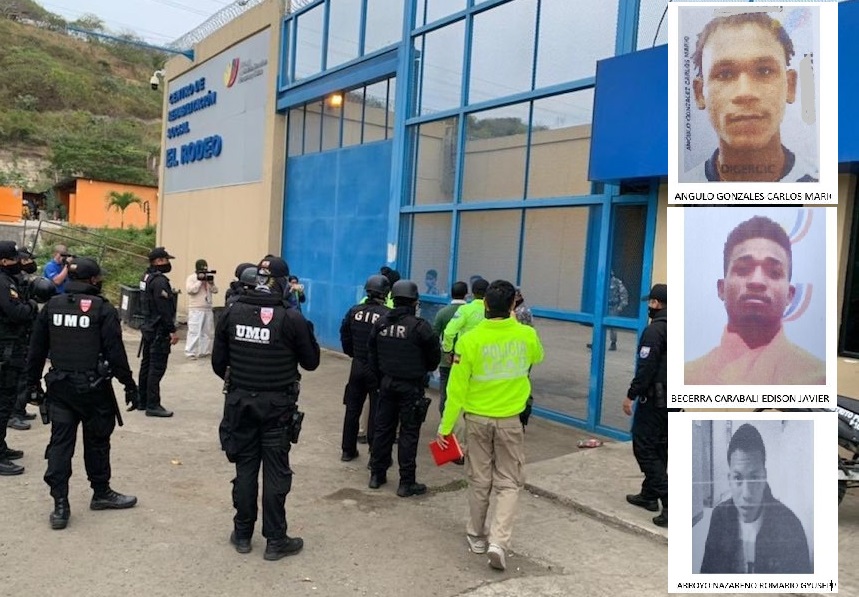 Tres reos de la cárcel El Rodeo, ubicada en Portoviejo, capital de Manabí, desaparecieron y son buscados por las autoridades.