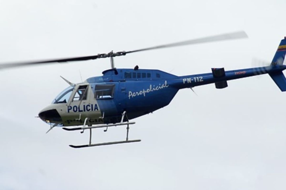 Helicóptero sobrevuela en Quevedo, Los Ríos
