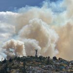 Incendio forestal en El Panecillo, centro de Quito