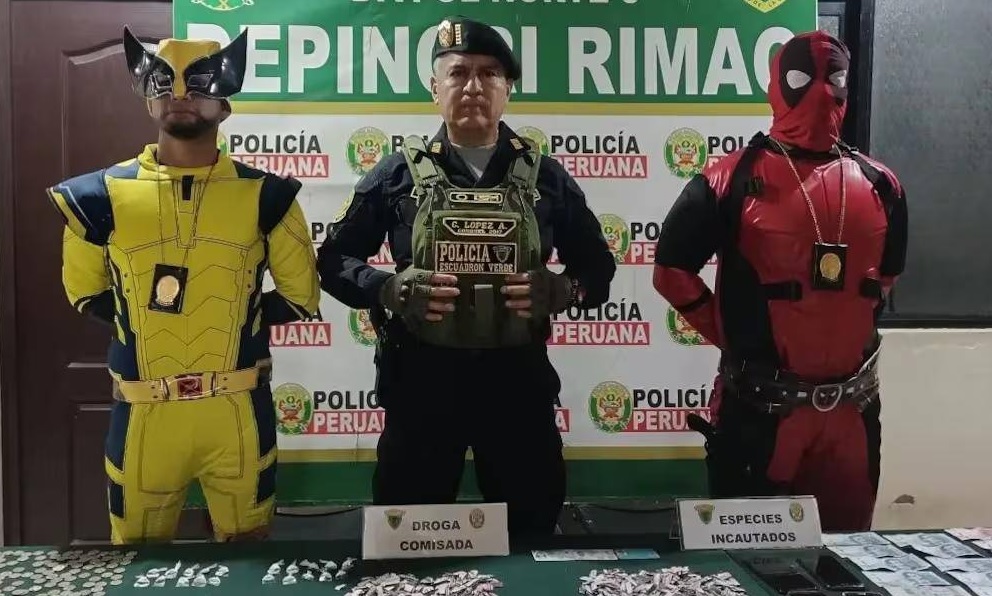 Deadpool y Wolverine arrestaron a cuatro personas, acusadas de vender droga en el distrito peruano de Rímac.