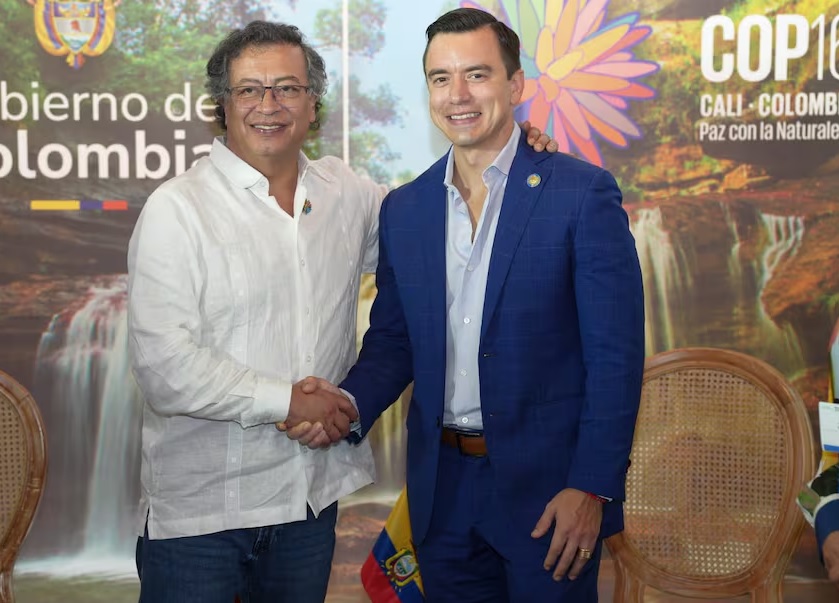 Daniel Noboa y Gustavo Petro se encontraron en Galápagos para “fortalecer lazos por la acción climática” entre Ecuador y Colombia.