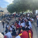 Estudiantes participan del simulacro