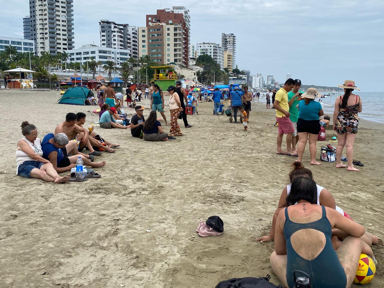 Manta tuvo playas concurridas este primer día de feriado de Año Nuevo