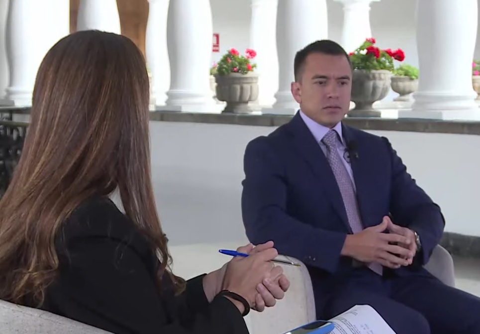 El presidente Daniel Noboa ofreció una entrevista la mañana de este martes 11 de febrero desde el Palacio de Carondelet.