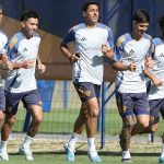 Jugadores de Boca en entrenamiento