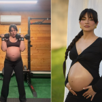 Ana Brenda Contreras entrena con pesas a sus siete meses de embarazo