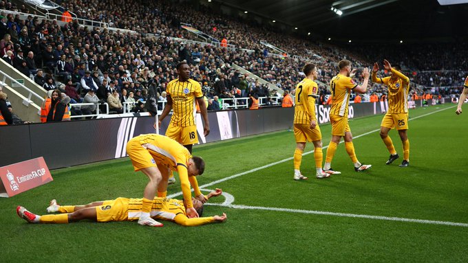 Inglaterra. Brighton elimina a Newcastle y avanza a cuartos de final de la FA Cup