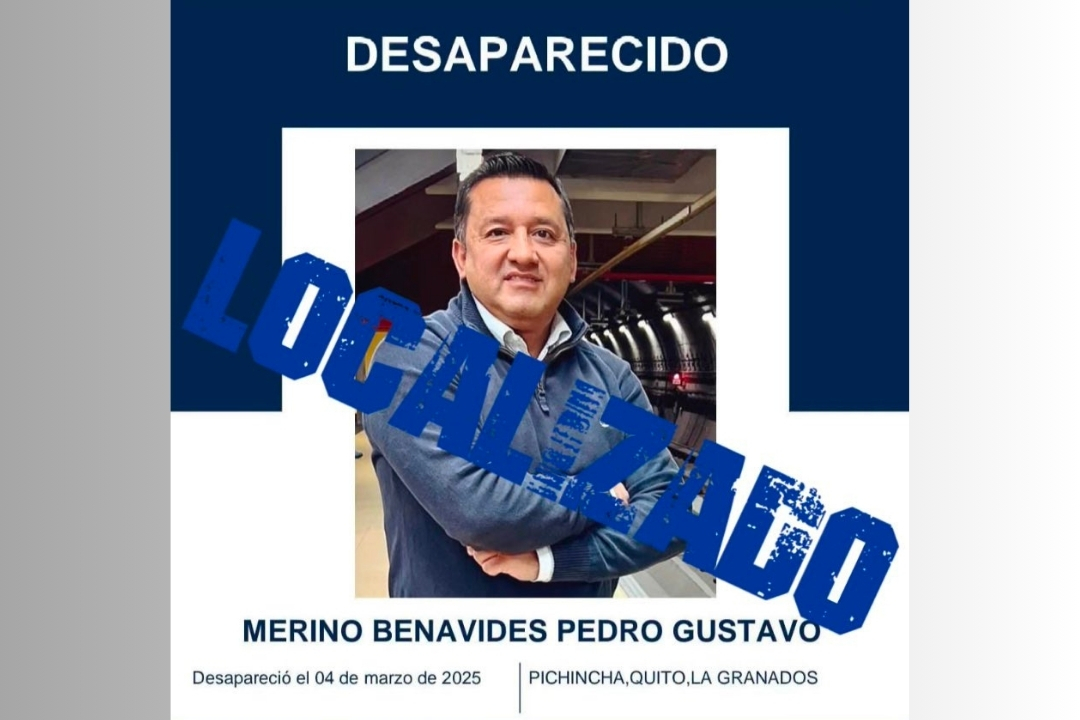 Quito. La Policía localizó al periodista Gustavo Merino tras ser reportado como desaparecido