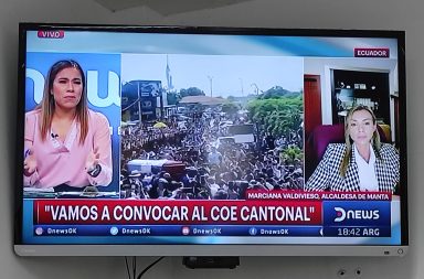 Marciana Valdivieso, alcaldesa de Manta, brindó una entrevista a la cadena internacional de noticias DNews.