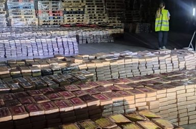 En España se decomisó un cargamento de 9,5 toneladas de cocaína, dentro de un contenedor proveniente de Ecuador.