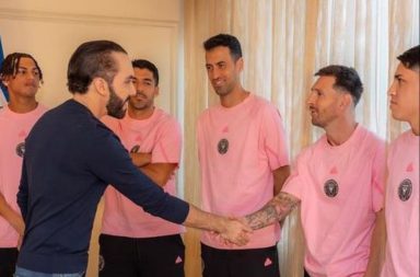 Nayib Bukele recibió a Leo Messi en el Palacio Nacional de El Salvador