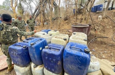 Operación antidroga contra un megalaboratorio de metanfetamina en Quiriego, Sonora, México