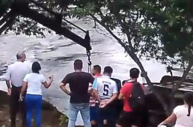 Camioneta cargada de plátanos se cayó al río Popusá