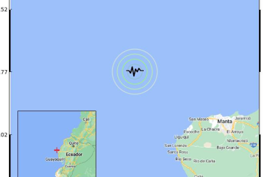 Sismo de magnitud 4.2 se registró anoche frente a las costas de Manta