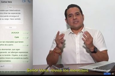 Ronny Aleaga filtra supuesta conversación entre Carlos Vera y Diana Salazar