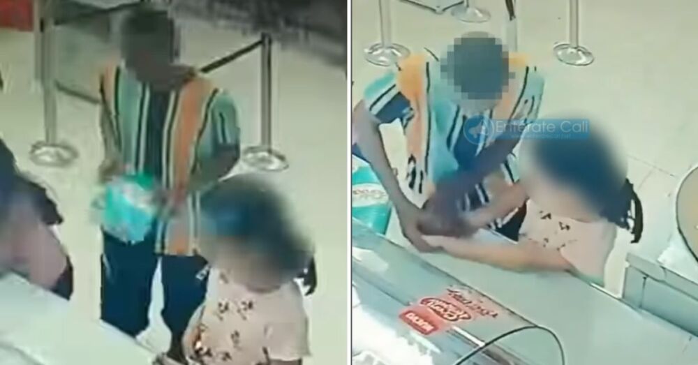 un hombre le robó a una niña que estaba en una heladería