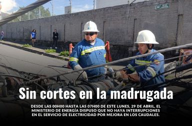 Se reprograman los horarios de corte de luz para este 29 de abril.