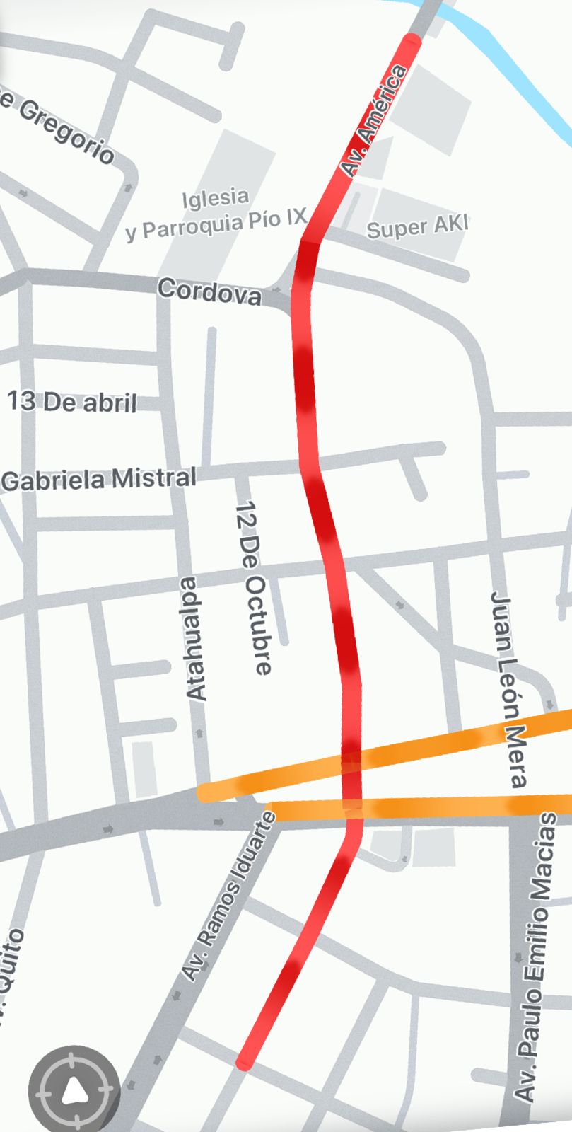 Tráfico vehicular Av. América