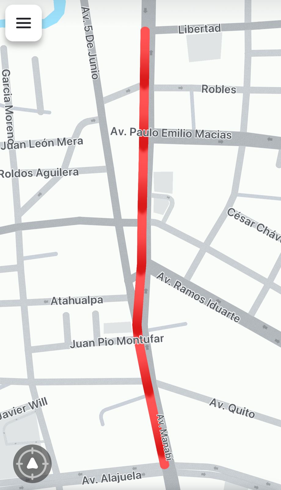Tráfico vehicular Av. Manabí