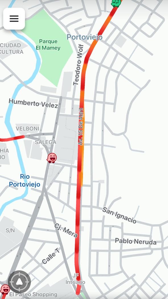 Tráfico vehicular Av. 15 de Abril