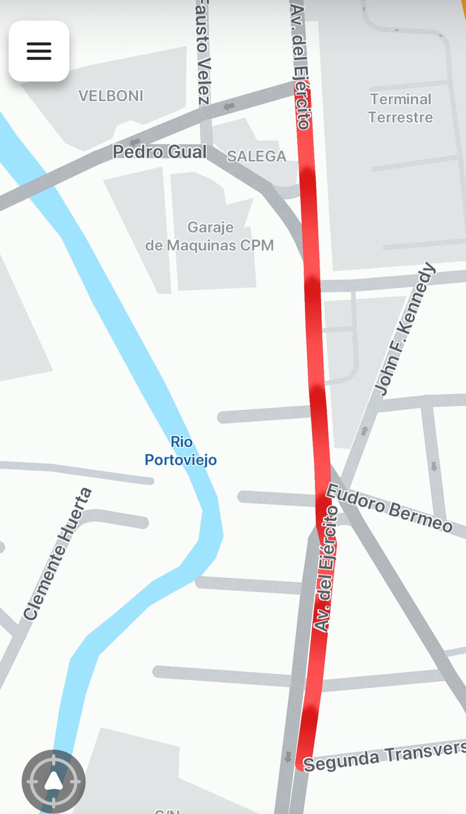 tráfico vehicular Av. El Ejército