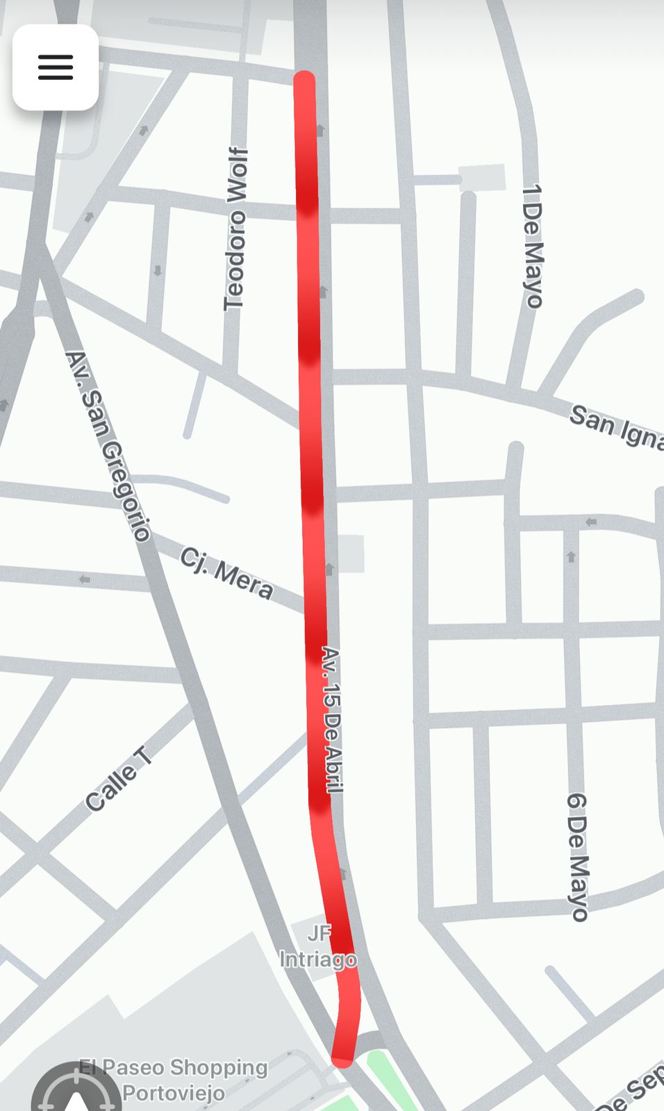 tráfico vehicular Av. 15 de Abril