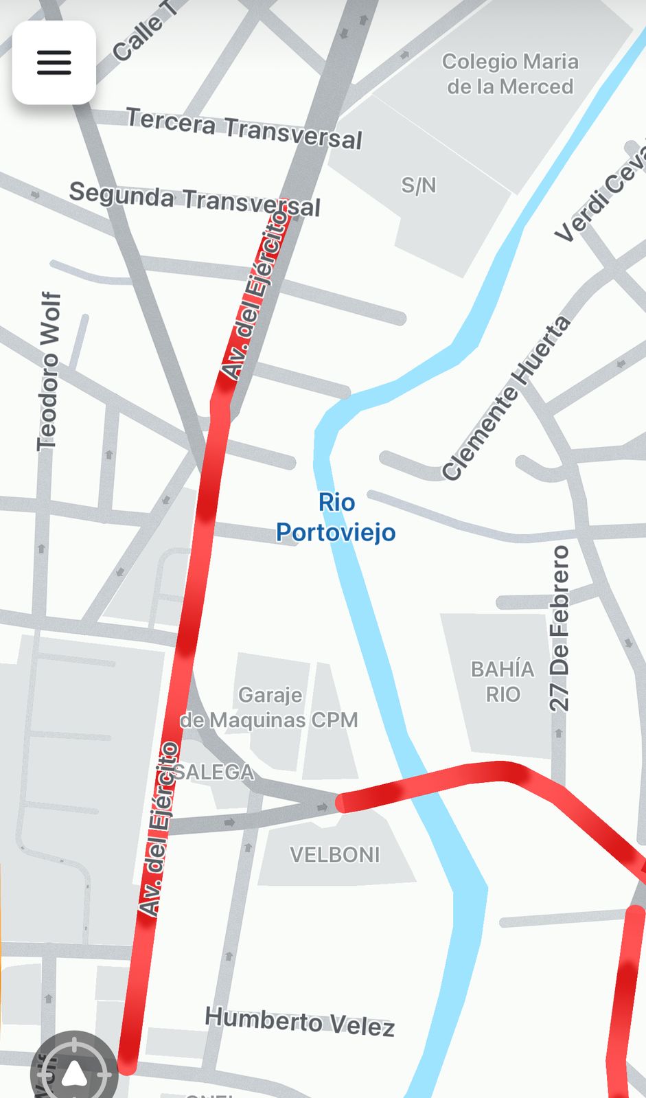 tráfico vehicular Av. El Ejército