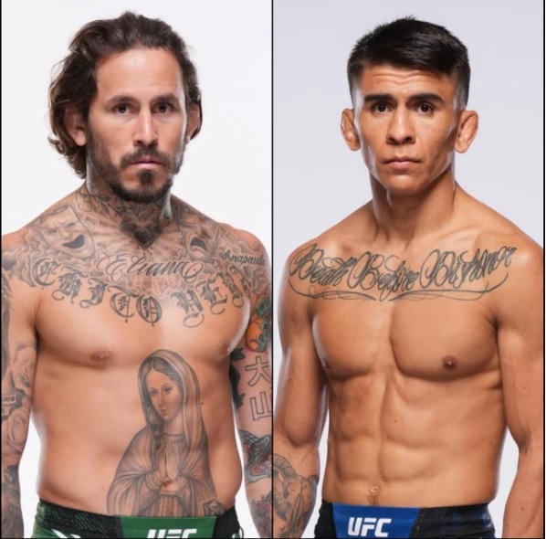 el peleador Marlon Vera junto a Mario Bautista