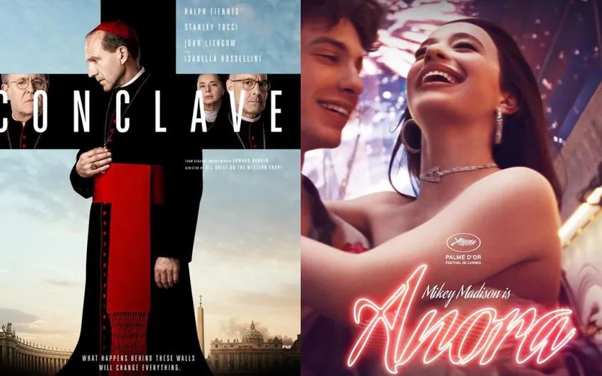 Películas que podrían imponerse como "Mejor Película": "Anora" y "Cónclave" al frente.