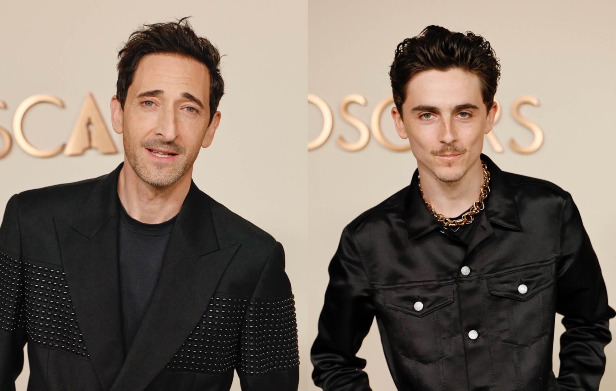 Por el premio a "Mejor Actor" de los Oscar 2025: Adrien Brody y Timothée Chalamet.