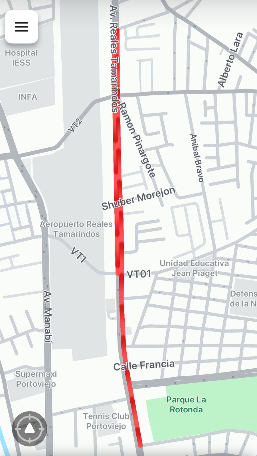 Tráfico vehicular Av. Reales Tamarindos