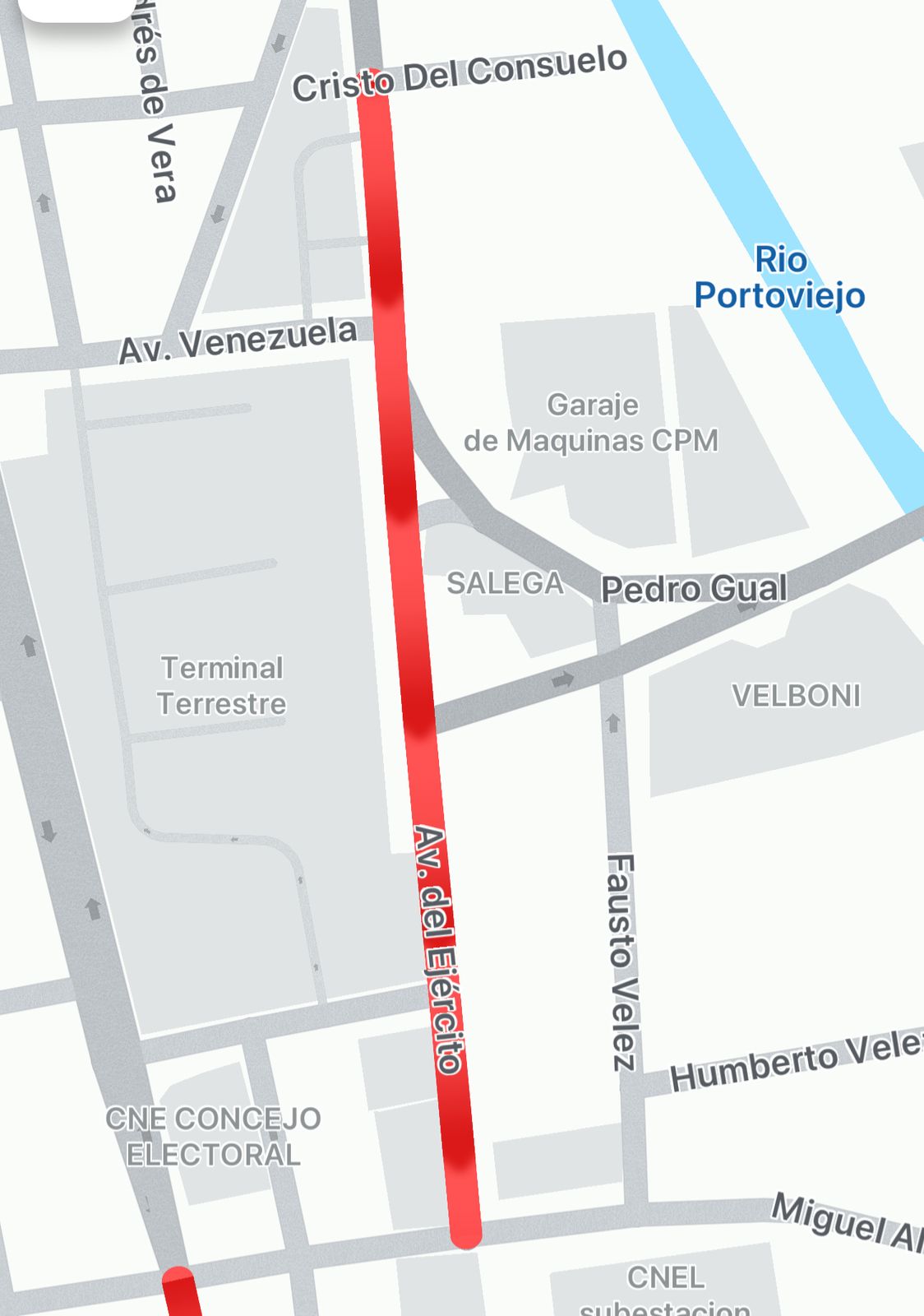 Tráfico vehicular Av. El Ejército