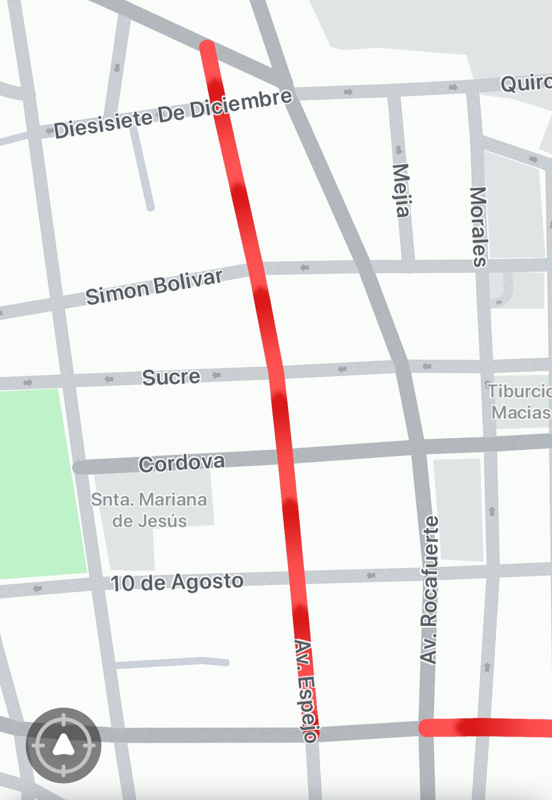 Tráfico vehicular Av. Espejo