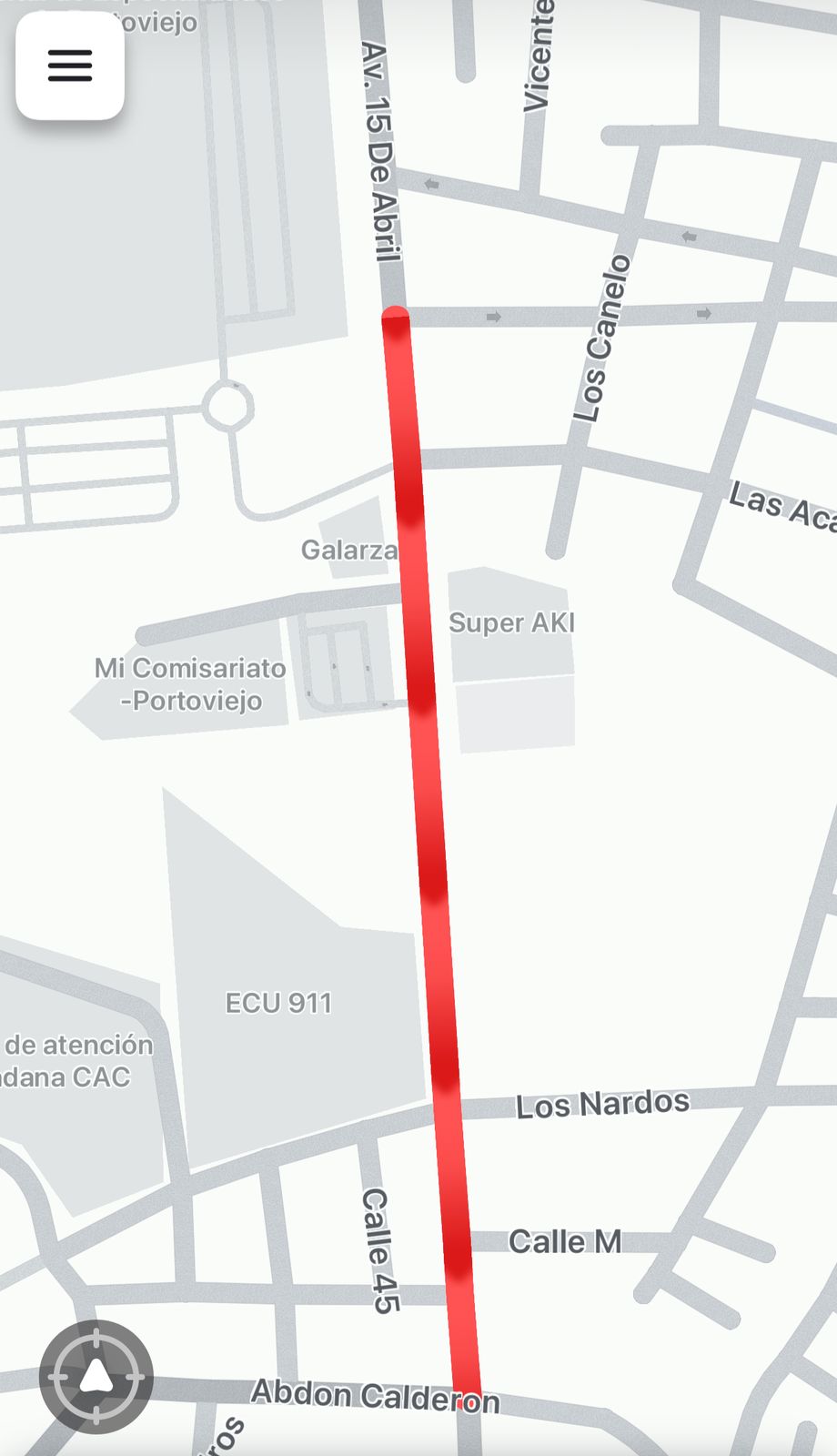 Tráfico vehicular Av. 15 de Abril