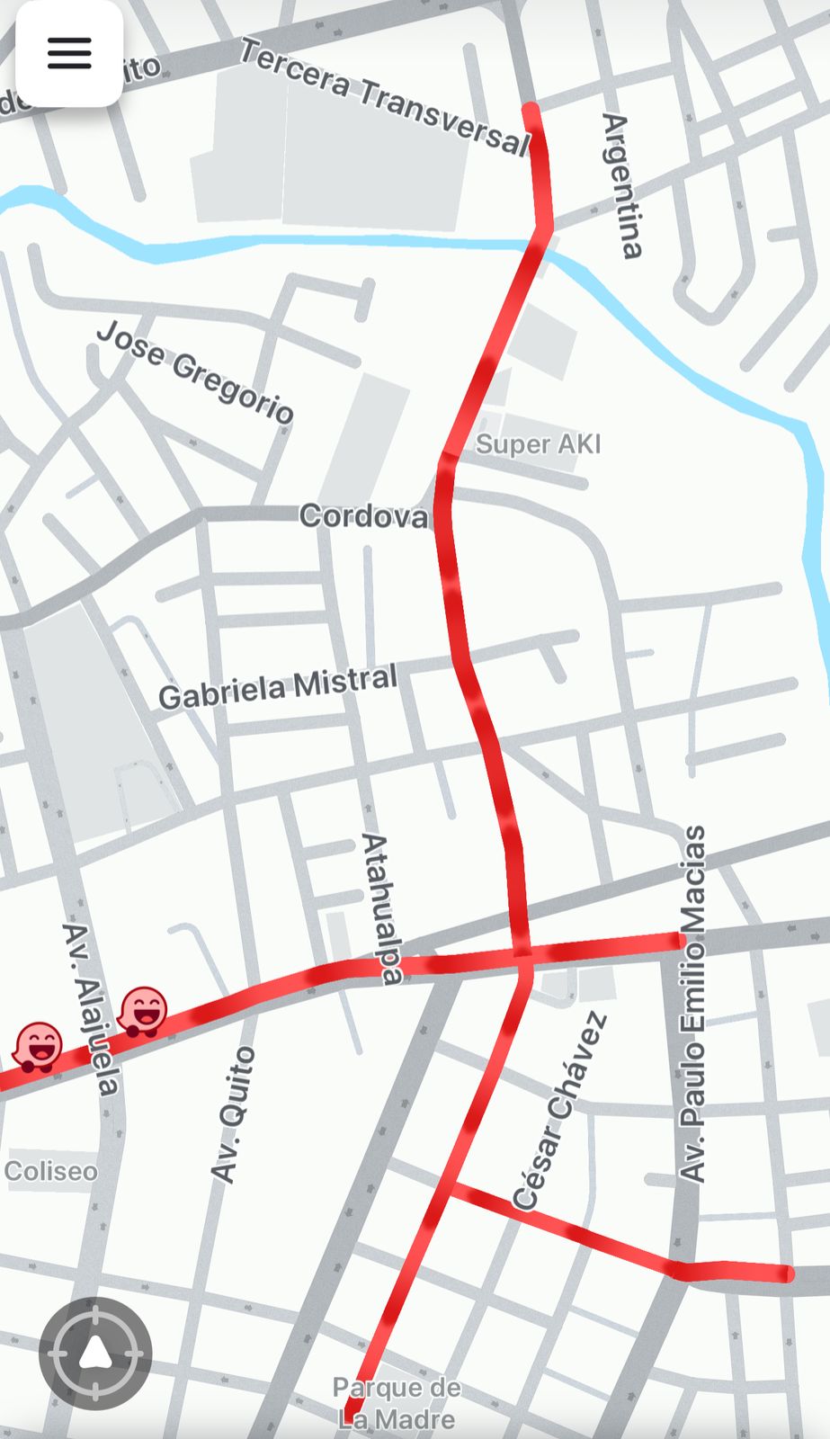 tráfico vehicular Av. América
