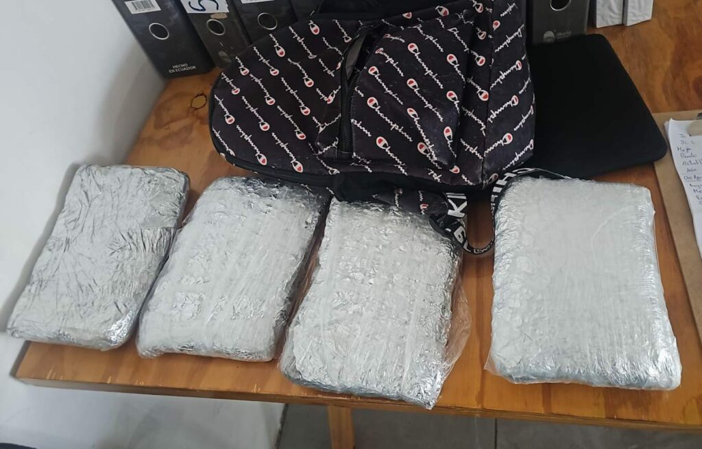 La droga que la Policía le decomisó al detenido que tiene un extenso historial delictivo.