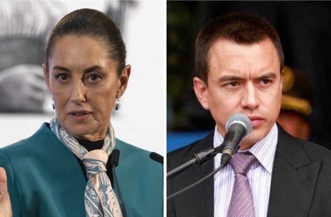 Claudia Sheinbaum desmiente plan de sicarios mexicanos para asesinar a Daniel Noboa, presidente de Ecuador