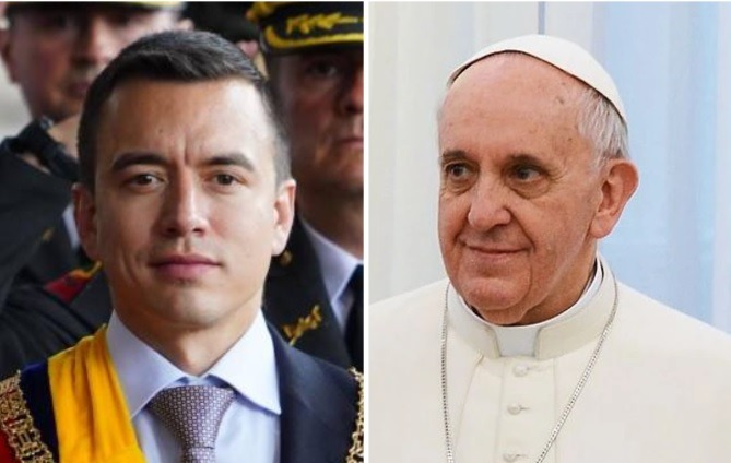 Daniel Noboa, presidente de Ecuador, viaja al Vaticano para funeral del Papa Francisco