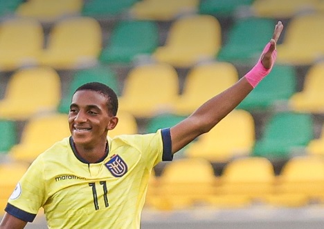 Edwin Quintero jugador sub 17 de la selección de Ecuador