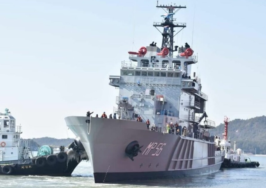 El mega buque de guerra B.A.E. Jambelí zarpará desde Corea del Sur en mayo y llegará a Ecuador a mediados de junio.