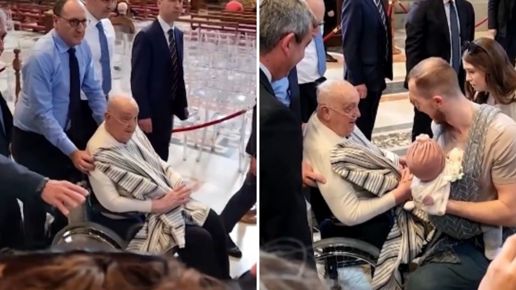 El papa Francisco sorprende a fieles en la Basílica de San Pedro tras su convalecencia