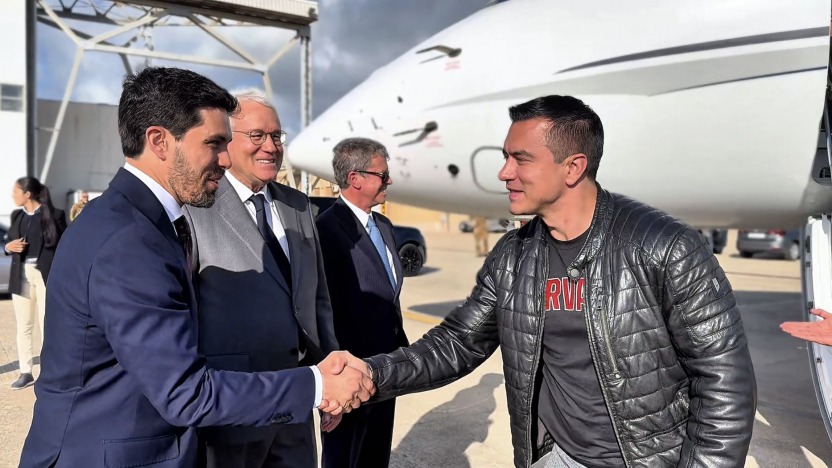 El presidente Daniel Noboa arribó a Italia para ser parte del funeral del papa Francisco